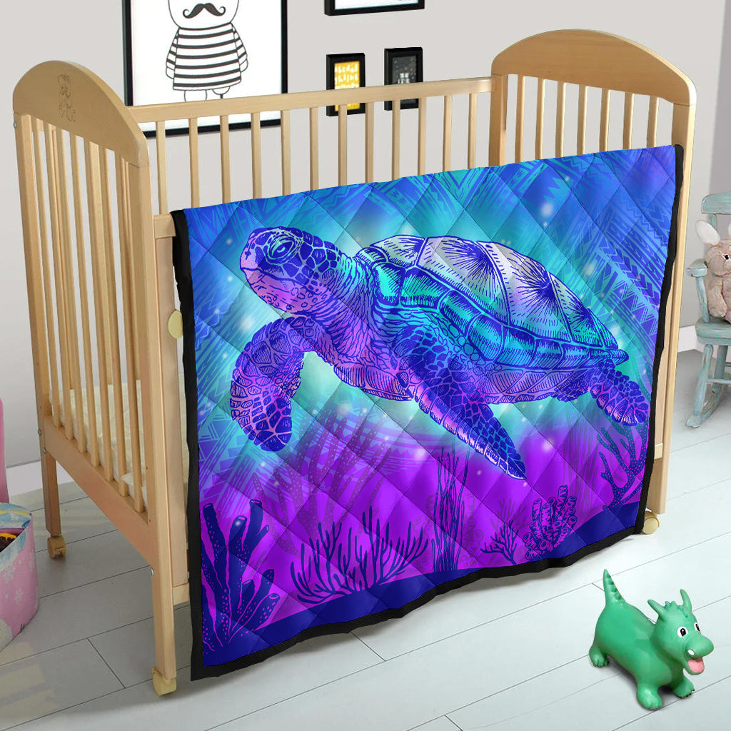 Hawaii Premium Quilt Turtle Underwater Sea Polynesian Style