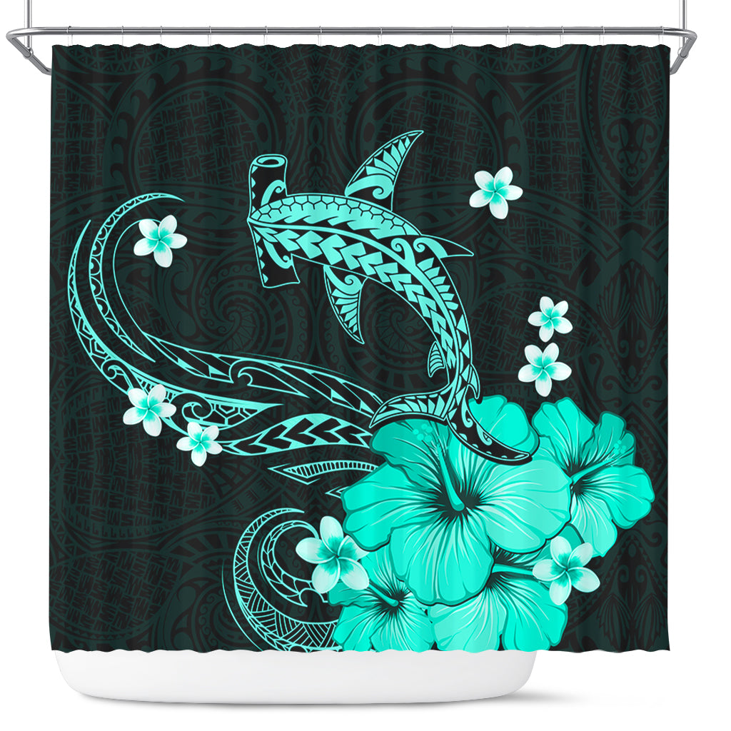Hawaii Shower Curtain Shark Polynesia Tribal Tattoo