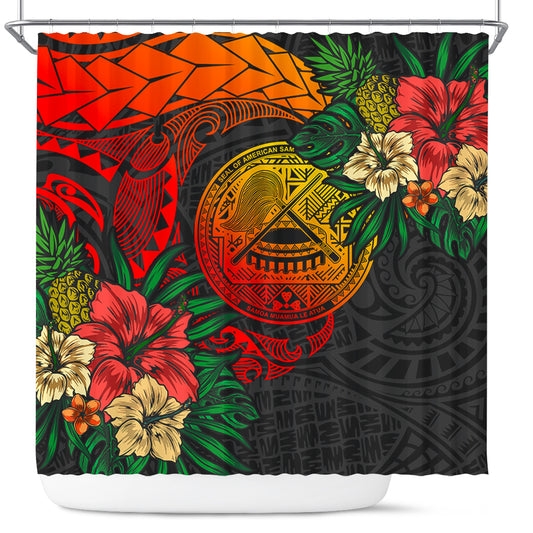 American Samoa Shower Curtain Polynesian Coat Of Arms Tropical