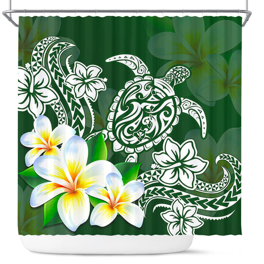 Hawaii Shower Curtain Polynesian Turtle Tattoo Plumeria Original Style