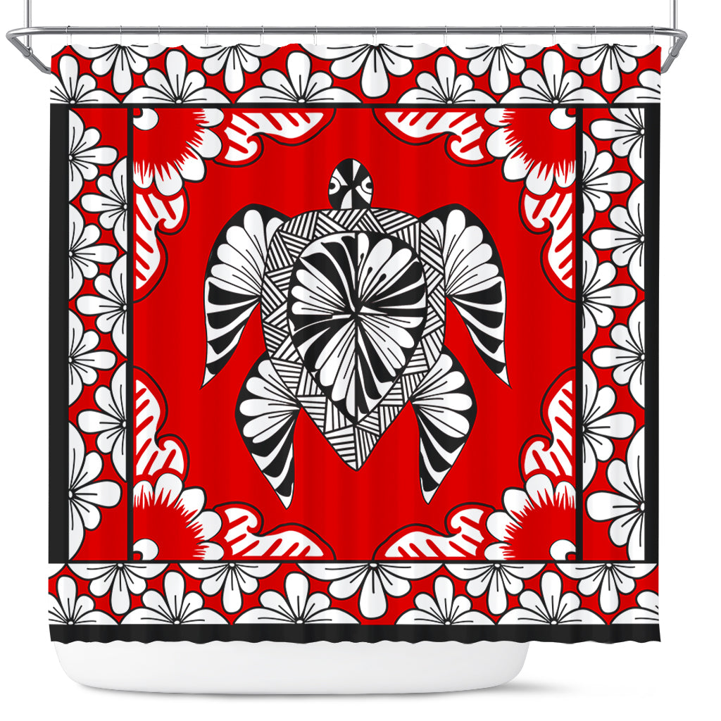 Tonga Shower Curtain Tapa Turtle Design