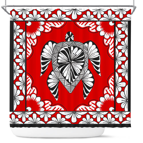 Tonga Shower Curtain Tapa Turtle Design