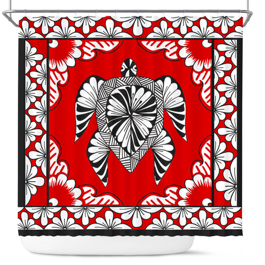 Tonga Shower Curtain Tapa Turtle Design