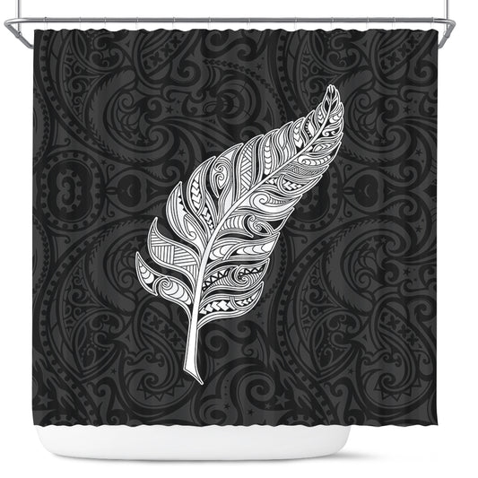 New Zealand Shower Curtain Maori Silver Fern Simple Style