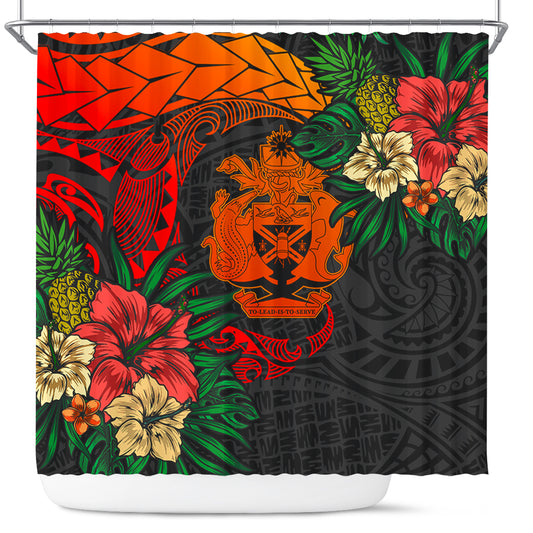 Solomon Islands Shower Curtain Polynesian Coat Of Arms Tropical