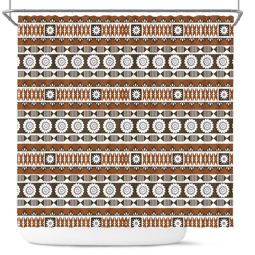 Fiji Shower Curtain Tapa Masi Pattern