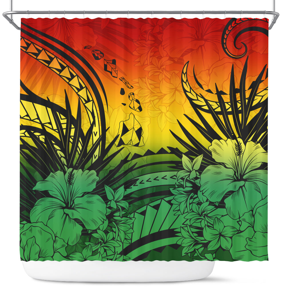 Hawaii Shower Curtain Map Polynesian Tattoo Tropical Summer