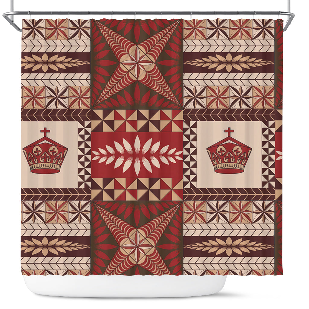 Tonga Shower Curtain Ngatu Pattern