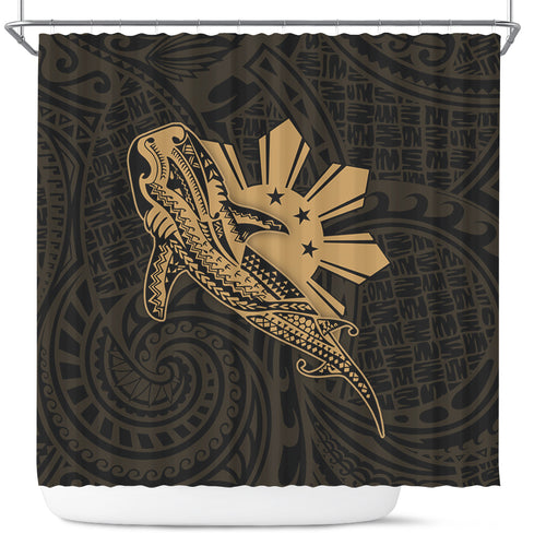 Philippines Filipinos Shower Curtain Tribal Whale Shark