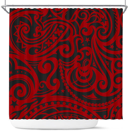 New Zealand Shower Curtain Maori Pattern Tattoo