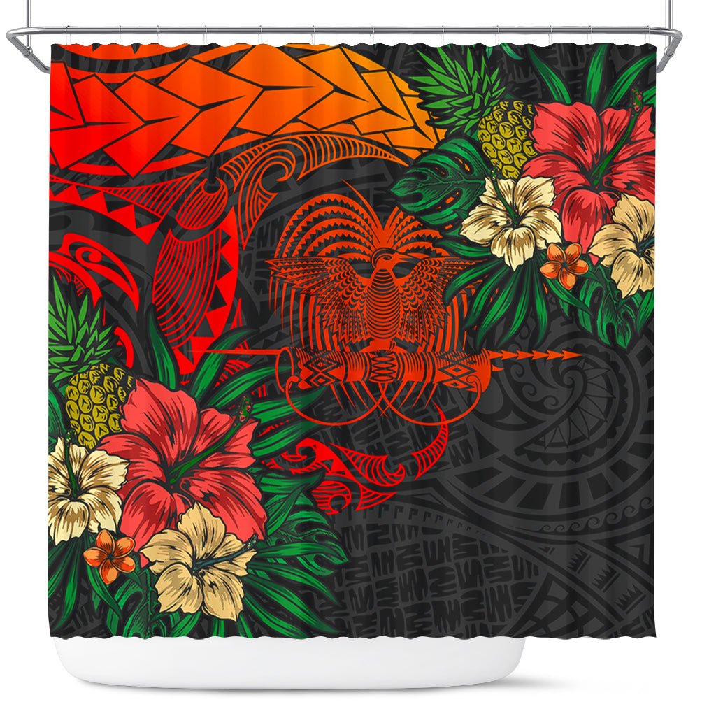 Papua New Guinea Shower Curtain Polynesian Coat Of Arms Tropical