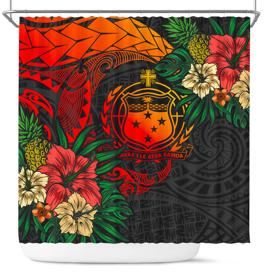 Samoa Shower Curtain Polynesian Coat Of Arms Tropical