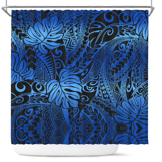 Hawaii Shower Curtain Tribal Polynesian Pattern Leaf