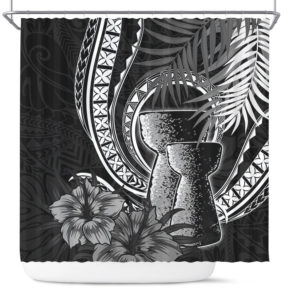 Guam Shower Curtain Tribal Latte Stone Tropical Style