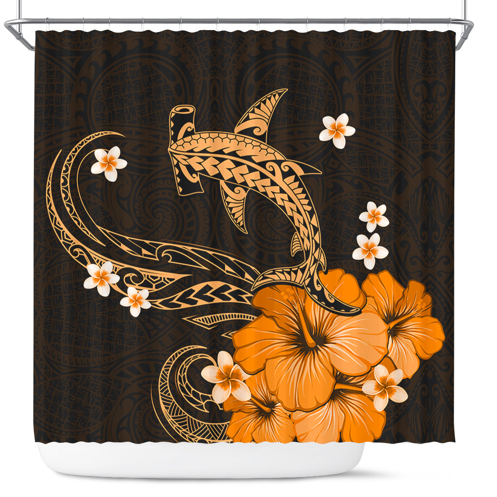 Hawaii Shower Curtain Shark Polynesia Tribal Tattoo