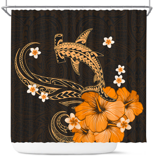 Hawaii Shower Curtain Shark Polynesia Tribal Tattoo