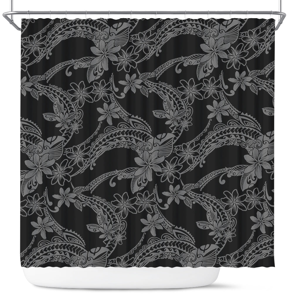 Hawaii Shower Curtain Polynesian Print Fabric And Flower