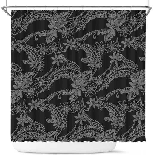 Hawaii Shower Curtain Polynesian Print Fabric And Flower