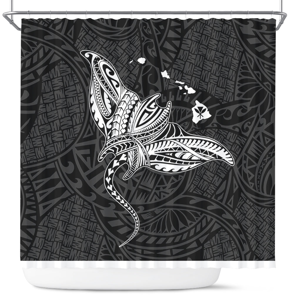Hawaii Shower Curtain Hawaiian Map Polynesian Tribal Ray Tattoo