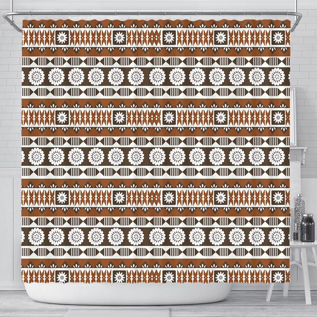 Fiji Shower Curtain Tapa Masi Pattern