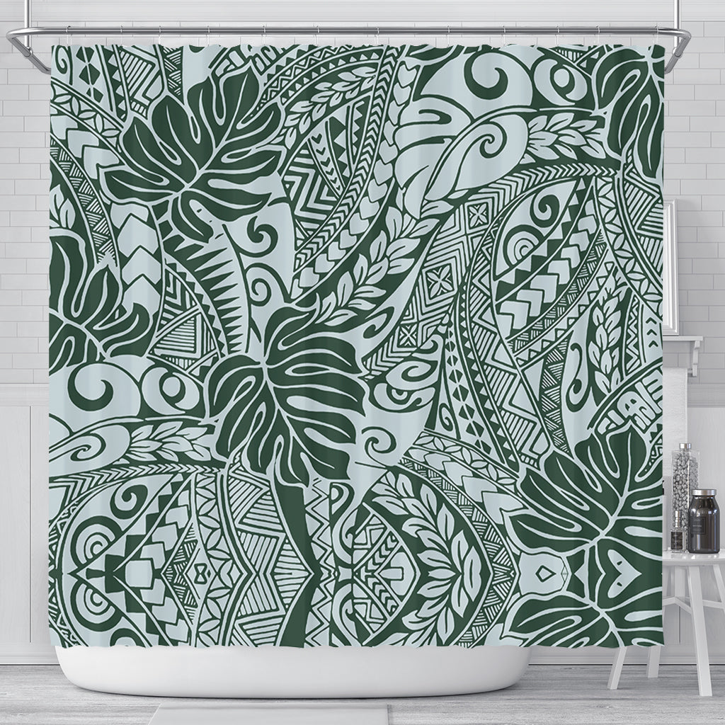 Hawaii Shower Curtain Tribal Pattern Leaf