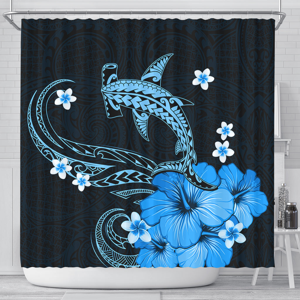 Hawaii Shower Curtain Shark Polynesia Tribal Tattoo