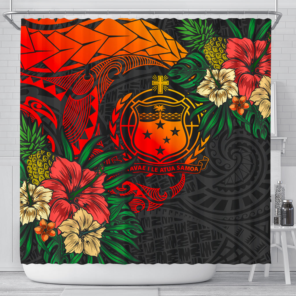 Samoa Shower Curtain Polynesian Coat Of Arms Tropical