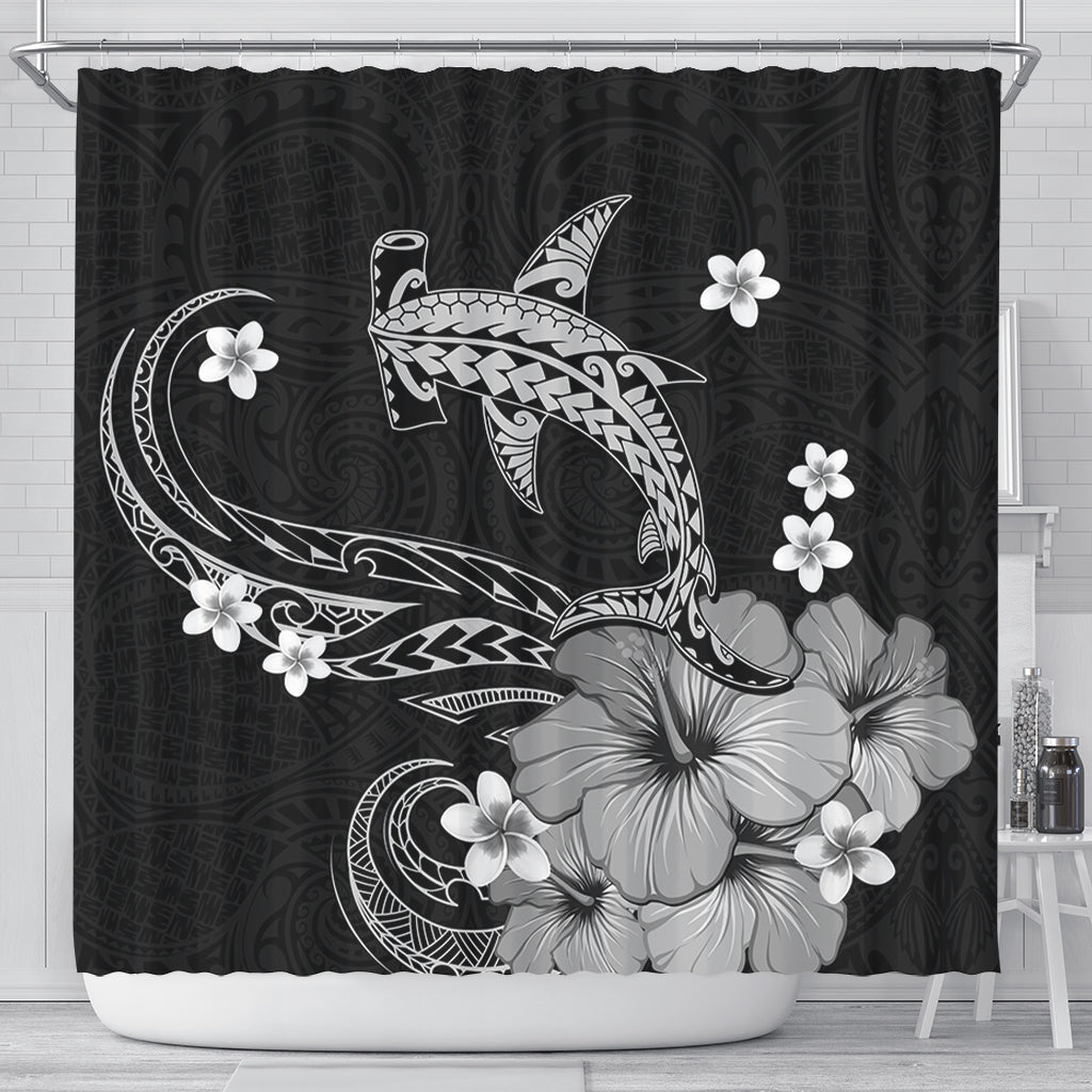 Hawaii Shower Curtain Shark Polynesia Tribal Tattoo