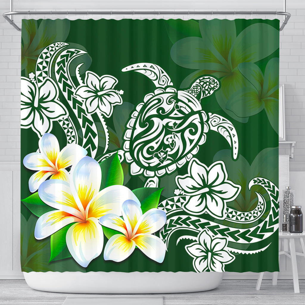 Hawaii Shower Curtain Polynesian Turtle Tattoo Plumeria Original Style