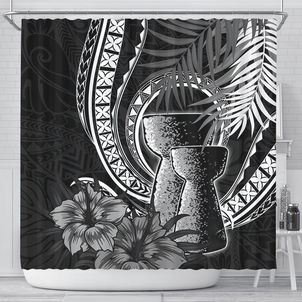 Guam Shower Curtain Tribal Latte Stone Tropical Style
