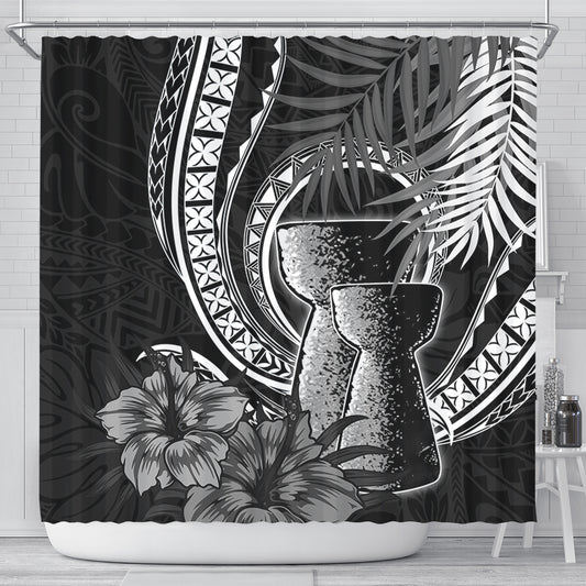 Guam Shower Curtain Tribal Latte Stone Tropical Style