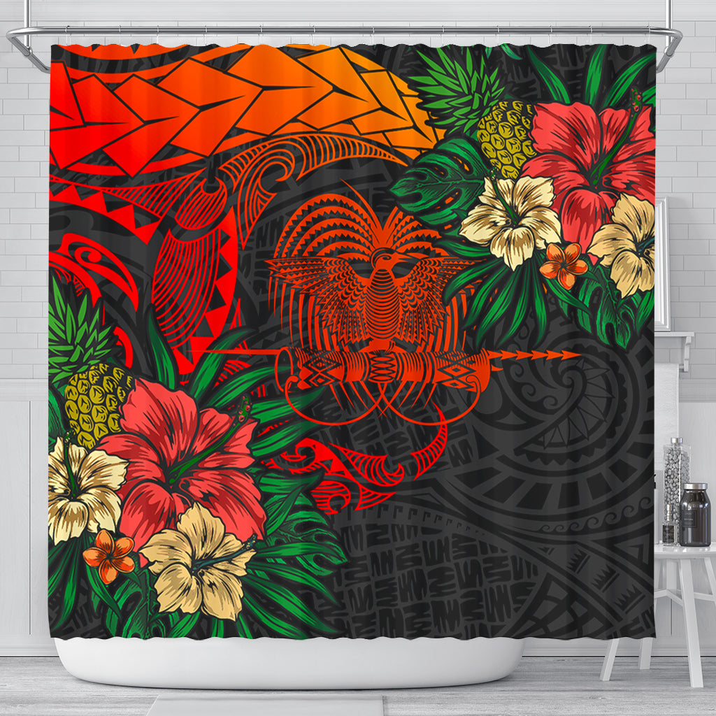 Papua New Guinea Shower Curtain Polynesian Coat Of Arms Tropical