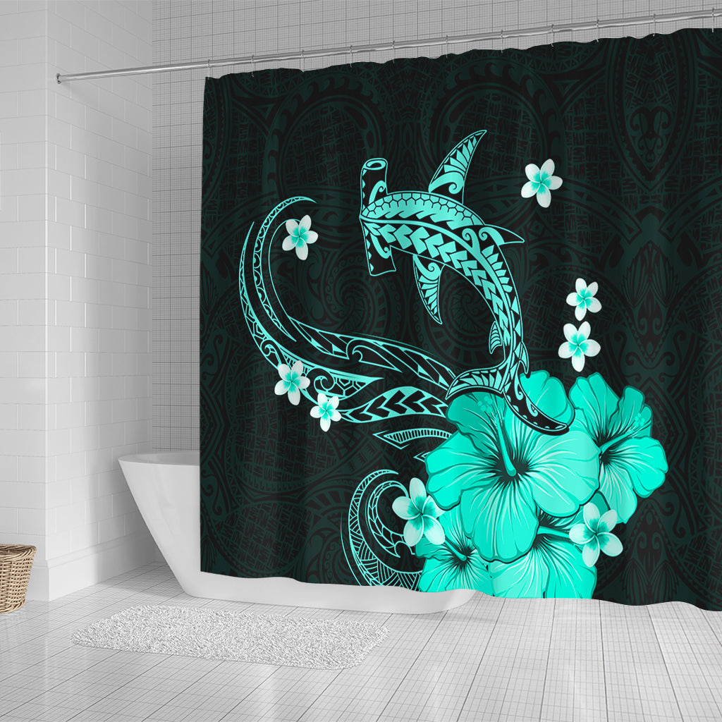 Hawaii Shower Curtain Shark Polynesia Tribal Tattoo