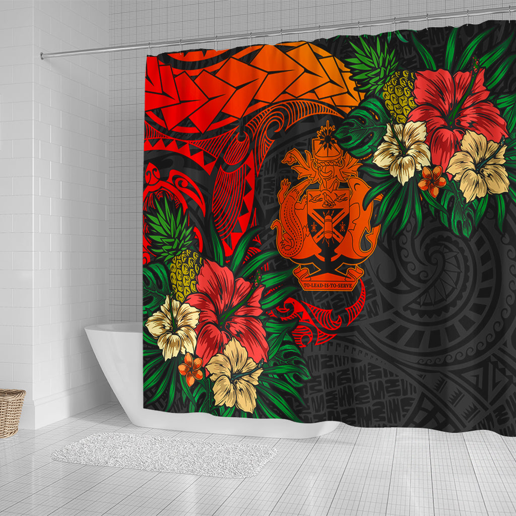 Solomon Islands Shower Curtain Polynesian Coat Of Arms Tropical