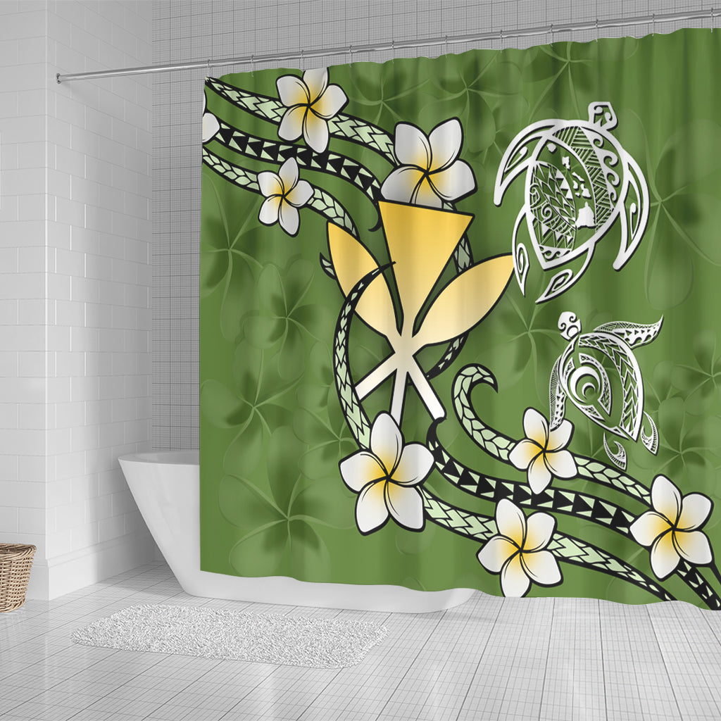 Hawaii Shower Curtain Kanaka And Turtle Map Plumeria Polynesia