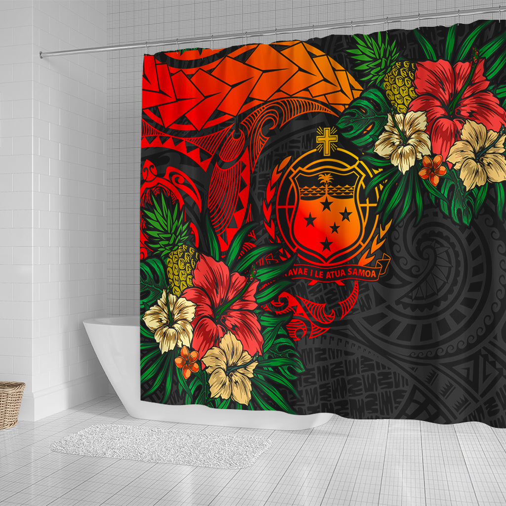Samoa Shower Curtain Polynesian Coat Of Arms Tropical