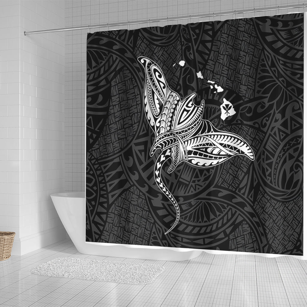 Hawaii Shower Curtain Hawaiian Map Polynesian Tribal Ray Tattoo