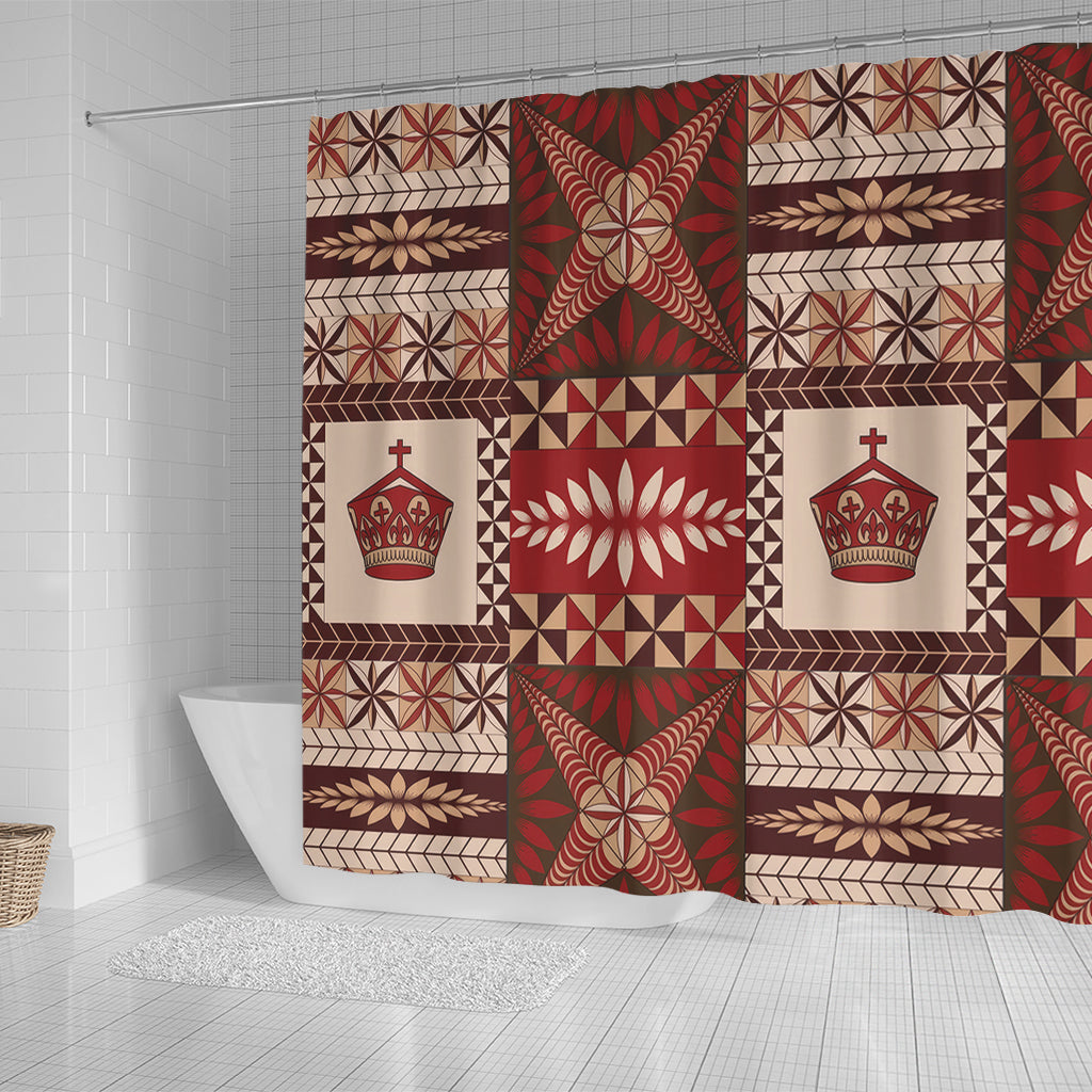 Tonga Shower Curtain Ngatu Pattern