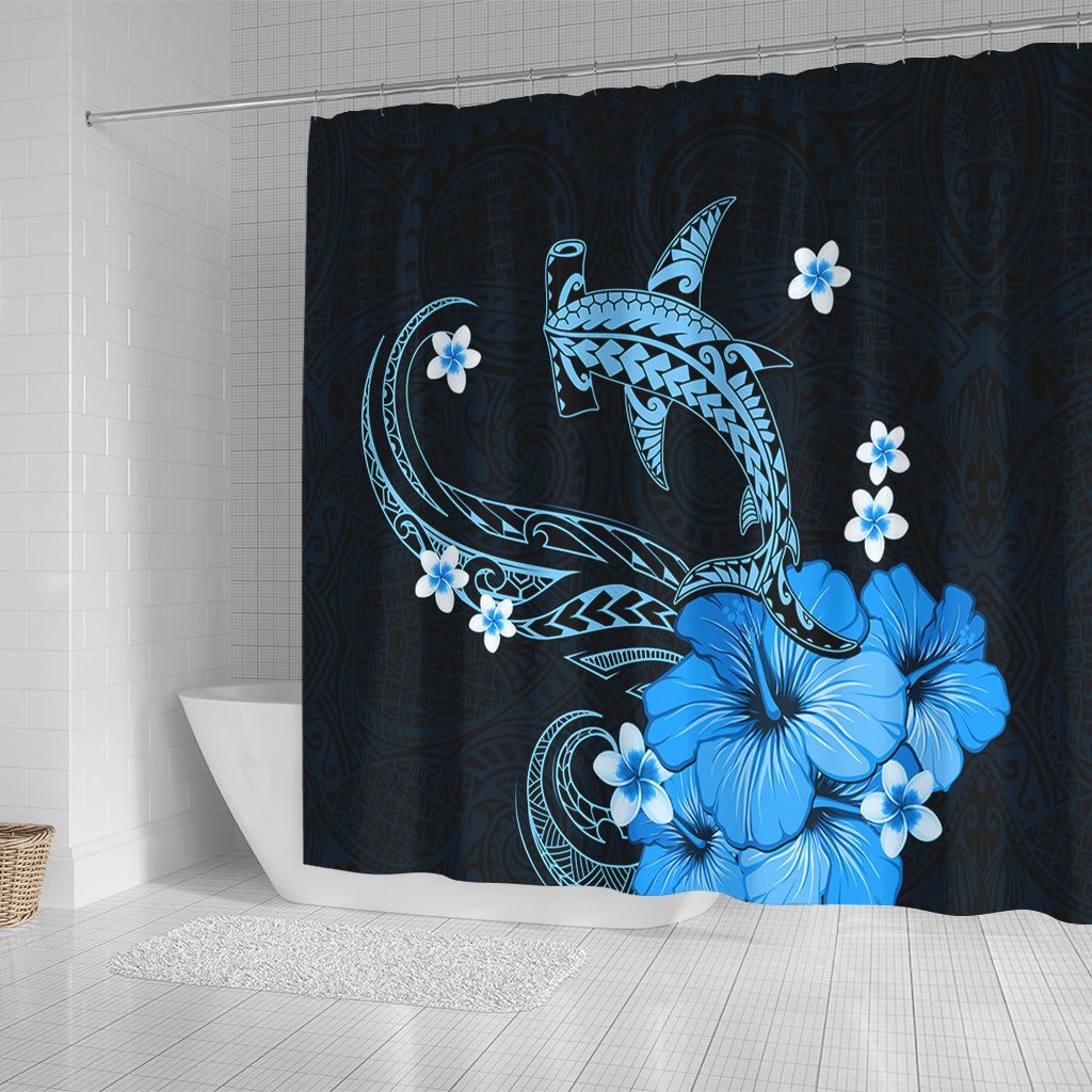Hawaii Shower Curtain Shark Polynesia Tribal Tattoo