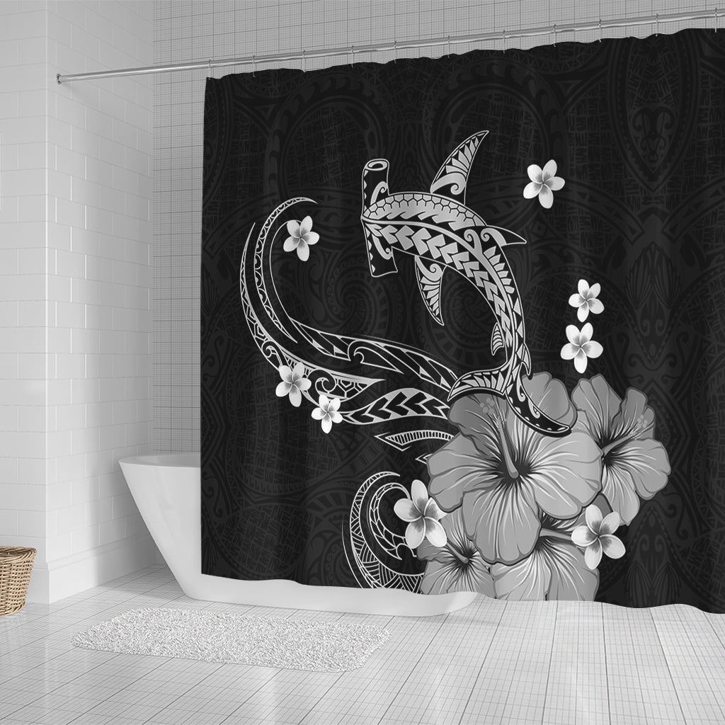 Hawaii Shower Curtain Shark Polynesia Tribal Tattoo