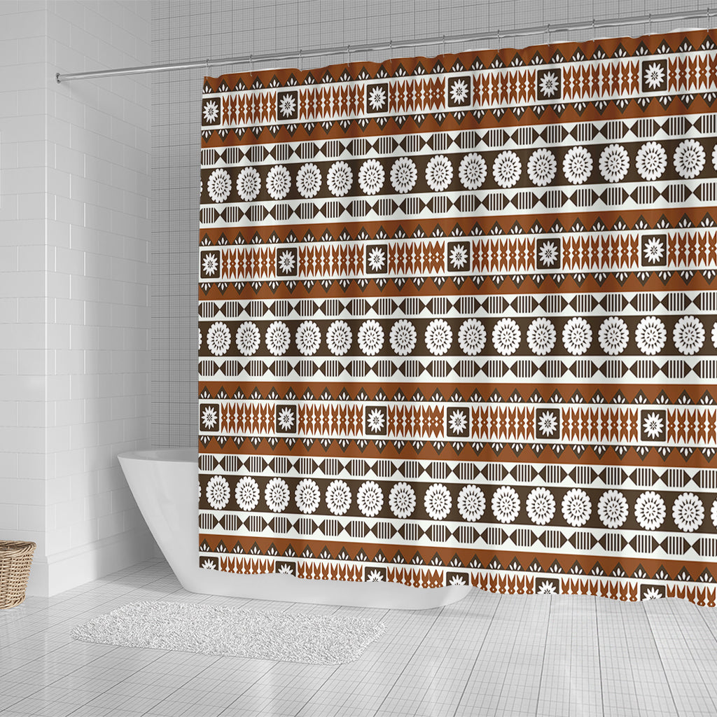Fiji Shower Curtain Tapa Masi Pattern