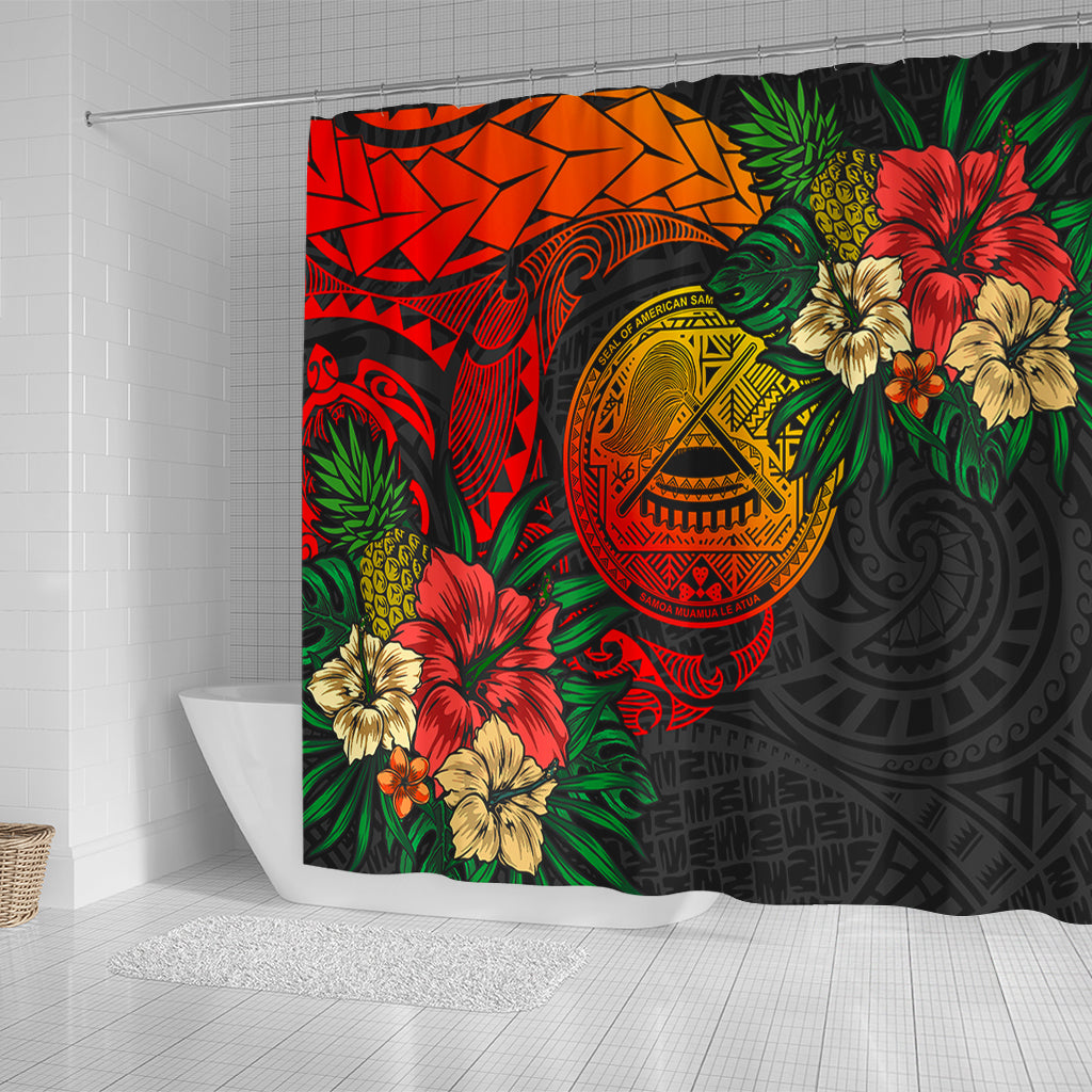 American Samoa Shower Curtain Polynesian Coat Of Arms Tropical