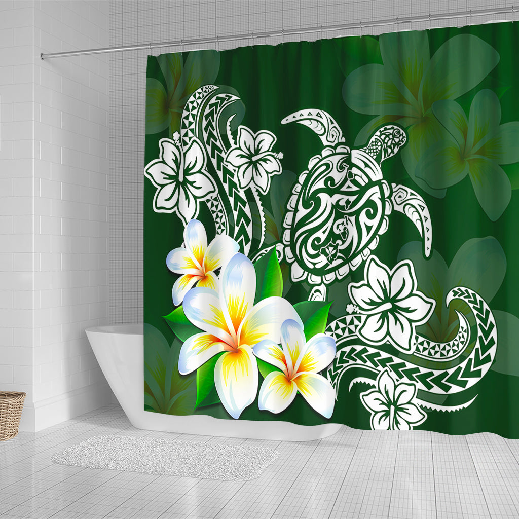 Hawaii Shower Curtain Polynesian Turtle Tattoo Plumeria Original Style