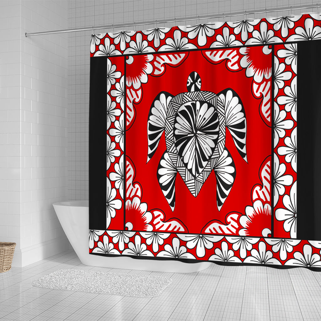 Tonga Shower Curtain Tapa Turtle Design