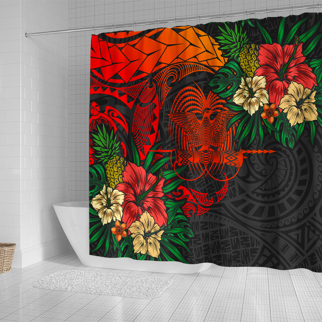 Papua New Guinea Shower Curtain Polynesian Coat Of Arms Tropical