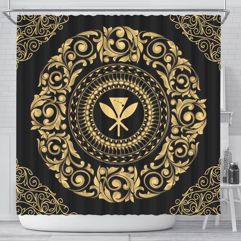 Hawaii Shower Curtain Kanaka Maoli Royal Vintage Style