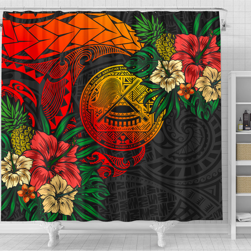 American Samoa Shower Curtain Polynesian Coat Of Arms Tropical
