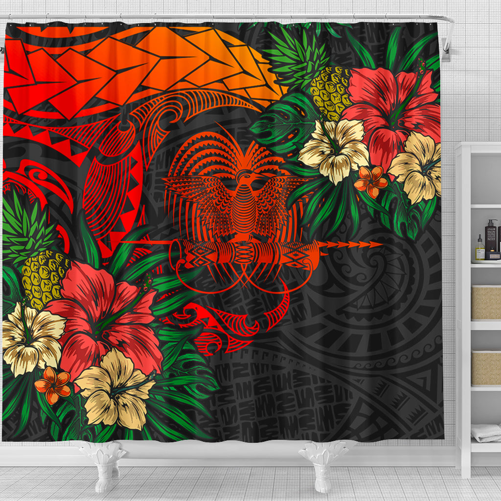 Papua New Guinea Shower Curtain Polynesian Coat Of Arms Tropical