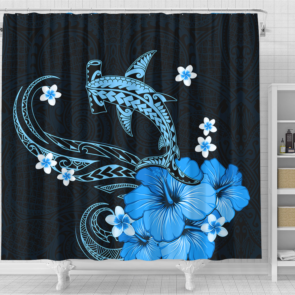 Hawaii Shower Curtain Shark Polynesia Tribal Tattoo