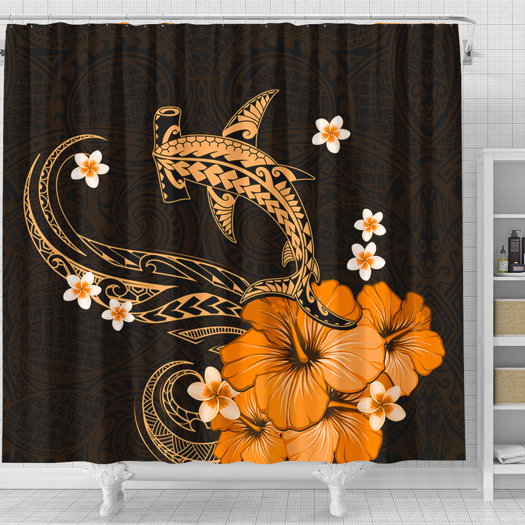 Hawaii Shower Curtain Shark Polynesia Tribal Tattoo